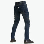 Men Multi Pocket Kevlar Motorcycle Riding Jeans Stretch — product photo 3 of 6