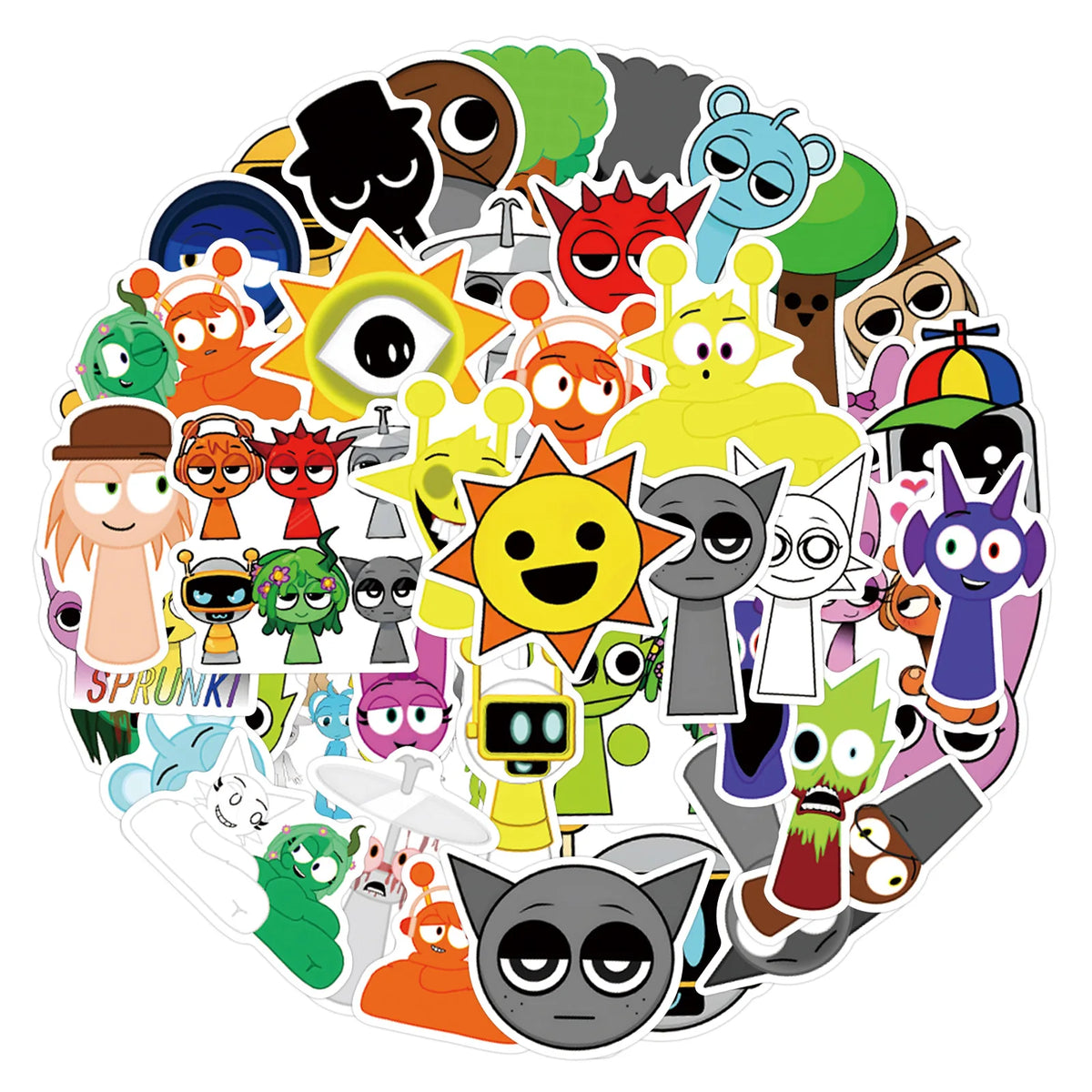 55Pcs Incredibox Sprunki Stickers Sprunki DIY Stickers Scrapbooking