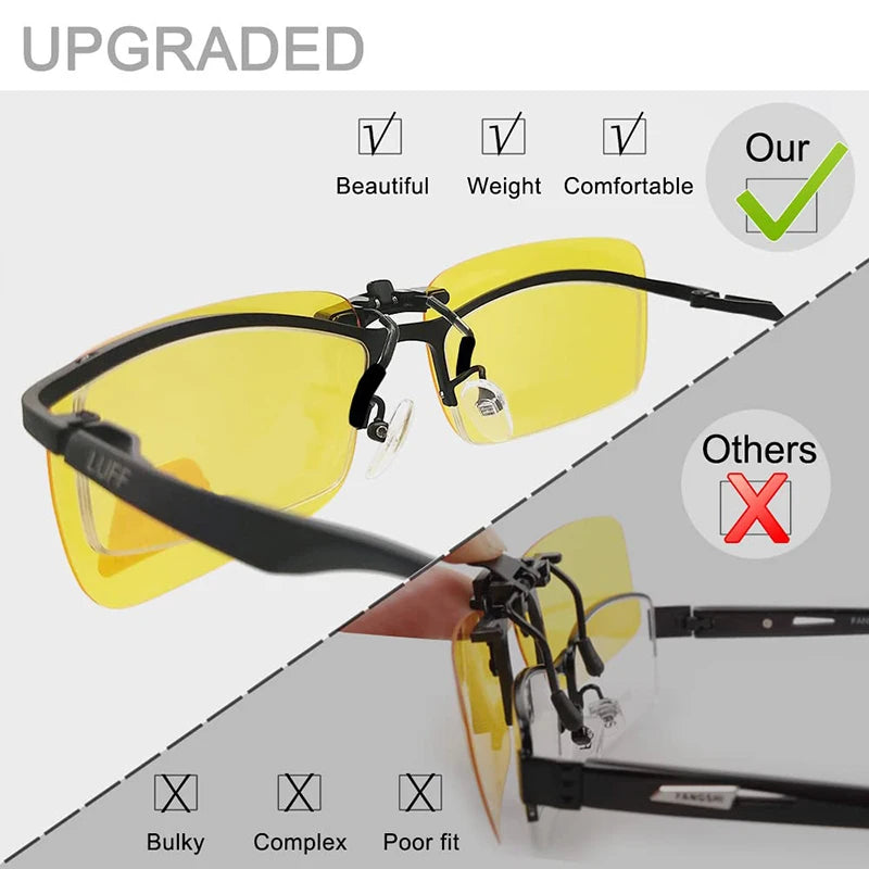 Car Night Safety Driving Glasses Clip On Sunglasses — product photo 3 of 6