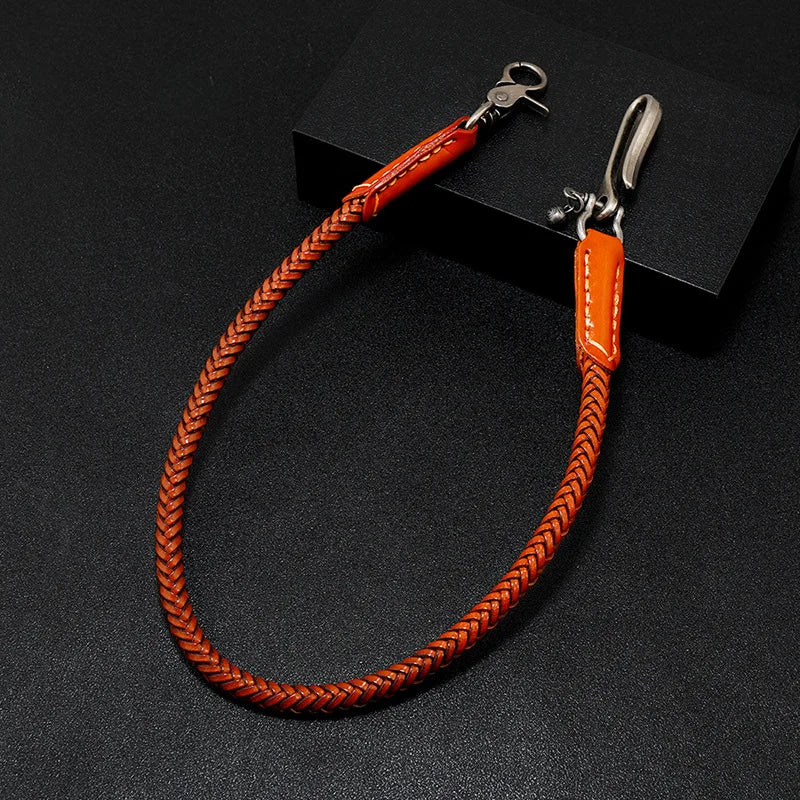 Hip Hop Keychain Waist Leather Biker Chain Brown — product photo 5 of 6