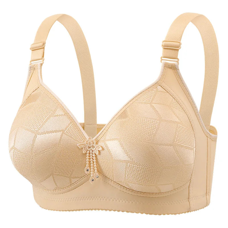 Smooth Plus-size Geometric Pattern Wireless Ladies' Solid Jacquard — product photo 2 of 6