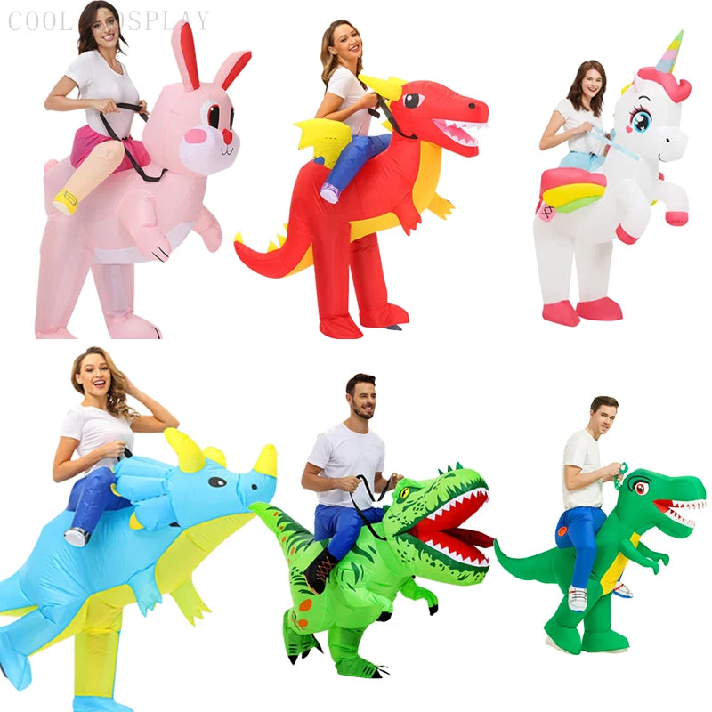 Funny Cute Dinosaur Rabbit Unicorn CosplaySuit Adult Inflatable — main product photo