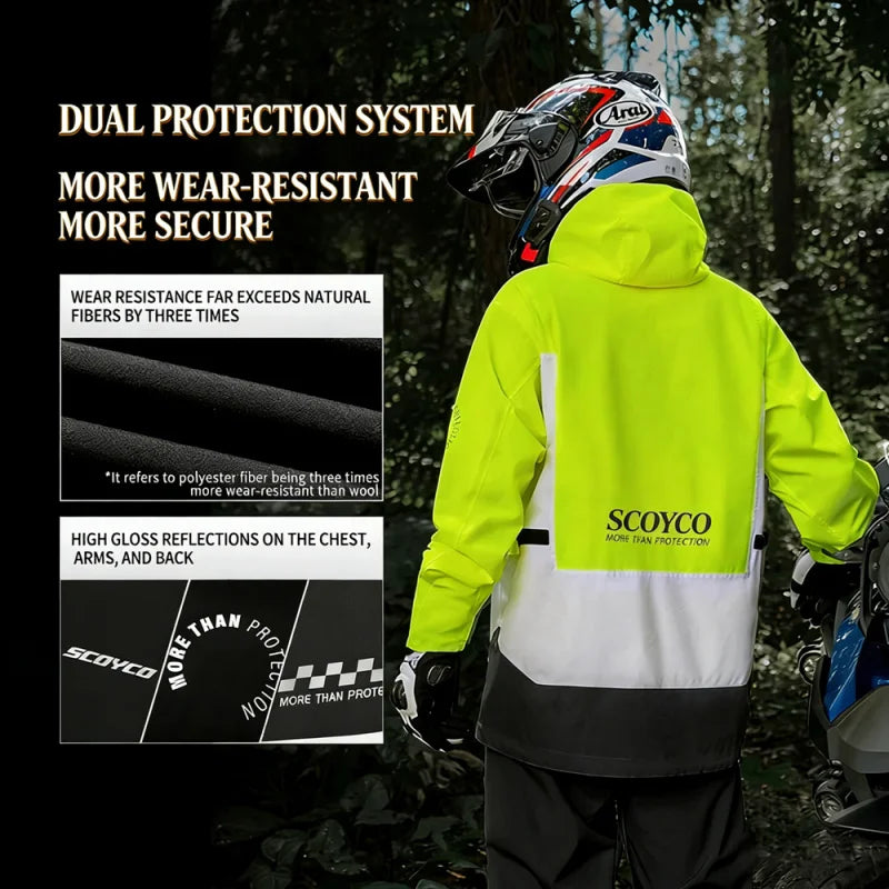SCOYCO Motorcycle Raincoat Suit Men Rainstorm Prevention Split — product photo 6 of 6