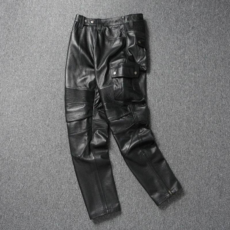 Motorcycle Pant Genuine Cowhide Leather Trousers Mens Riding — product photo 4 of 6