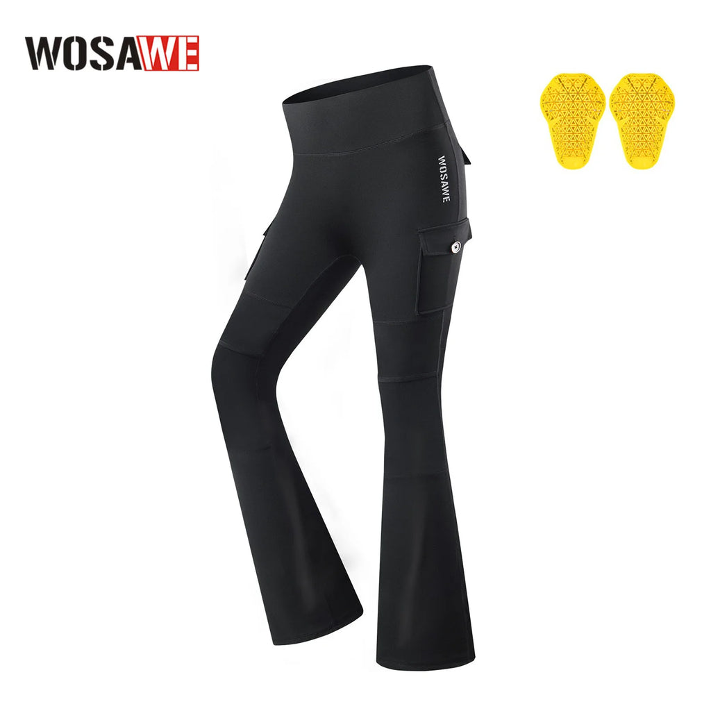 WOSAWE Women's Motorcycle Flare Pants with Knee Pads — main product photo