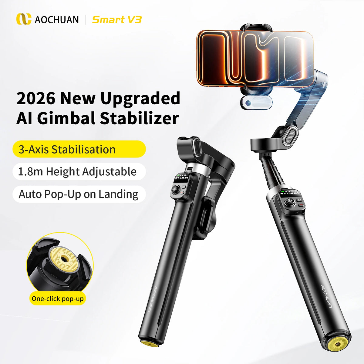 AOCHUAN SmartV3 3-Axis Gimbal for Vlogging — main product photo