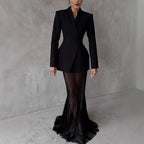 Women Suit Jacket Perspective Skirts Set 2025 New — main product photo