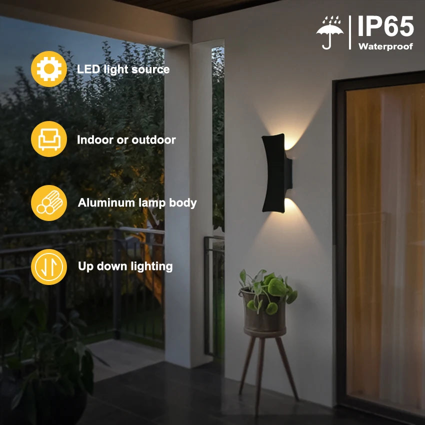12W LED Wall Light Outdoor Waterproof Aluminum Dual — product photo 3 of 6