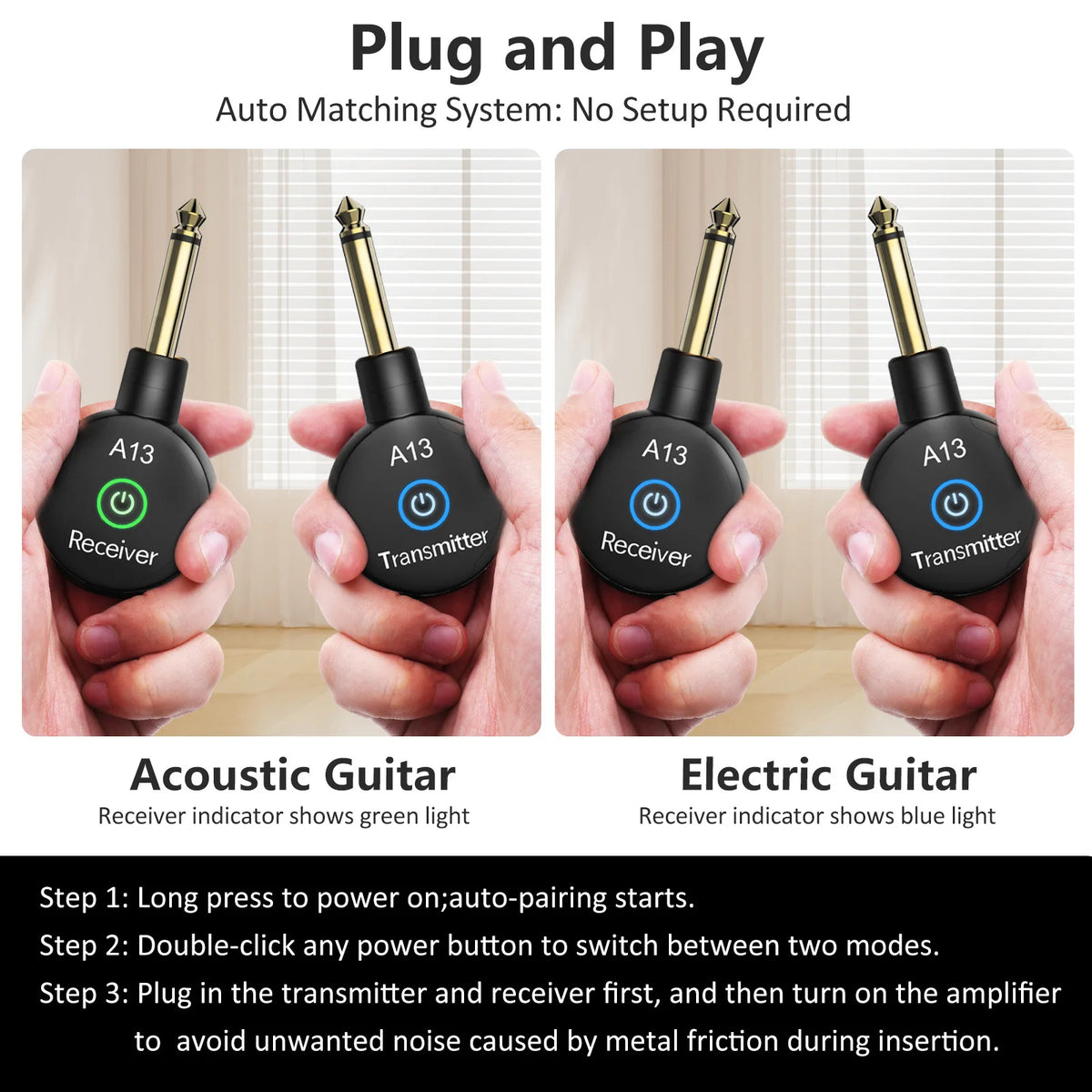 A13 Musical Instruments Wireless Audio Transceiver Guitar Audio — product photo 4 of 5