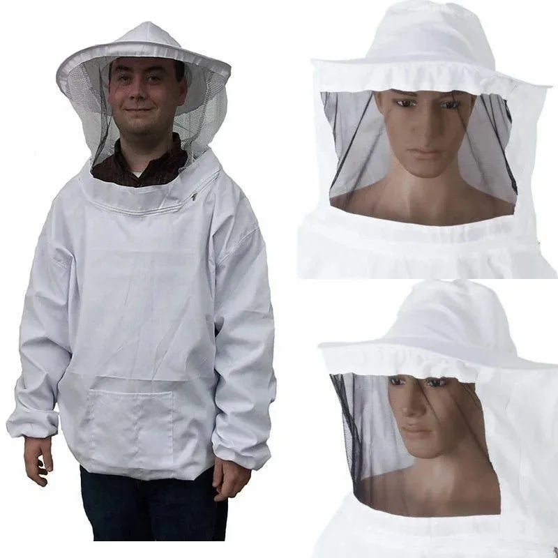 Practical White Man's Beekeeping Jacket Veil Smock Equipment — product photo 2 of 6