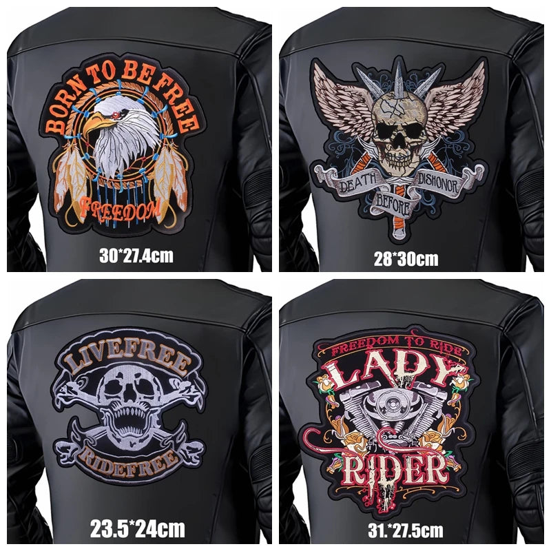 Large Back Embroidered Patches Smoking Monkey Motorcycle Patch — product photo 3 of 5