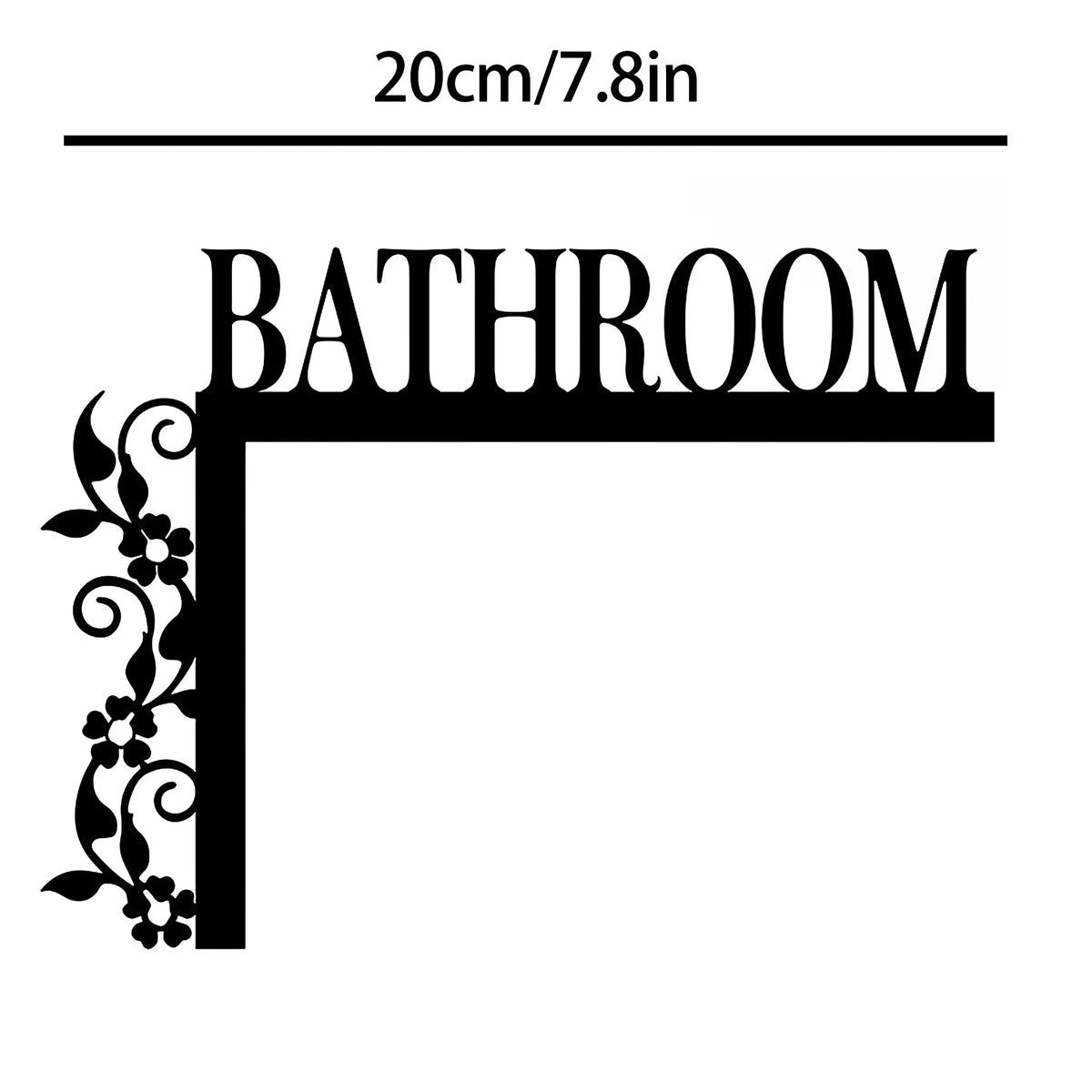 [1pc Metal Door Sign] 1pc Elegant Metal Bathroom — product photo 3 of 6