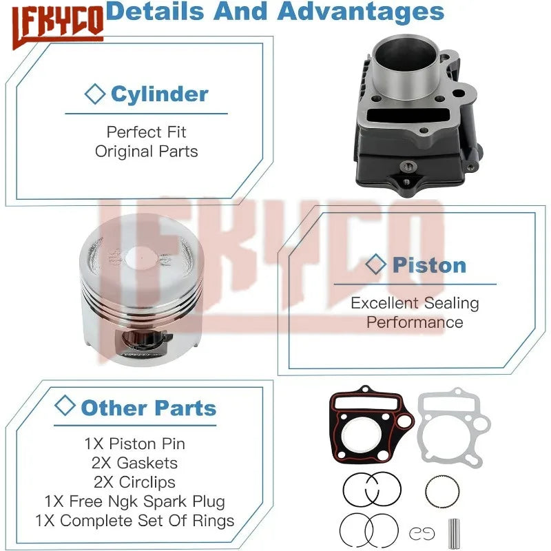 50CC Cylinder Kit for Honda Z50 XR50 CRF50 — product photo 4 of 6