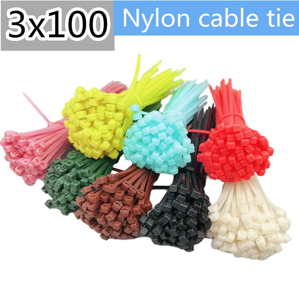 100pcs/bag 17 Color 3x100 3*100 Self-Locking Nylon Wire — main product photo