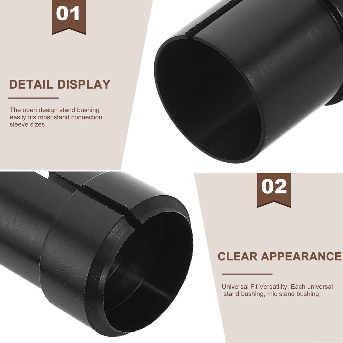 10Pcs Universal Mic Stand Bushing Black Plastic Split — product photo 3 of 6