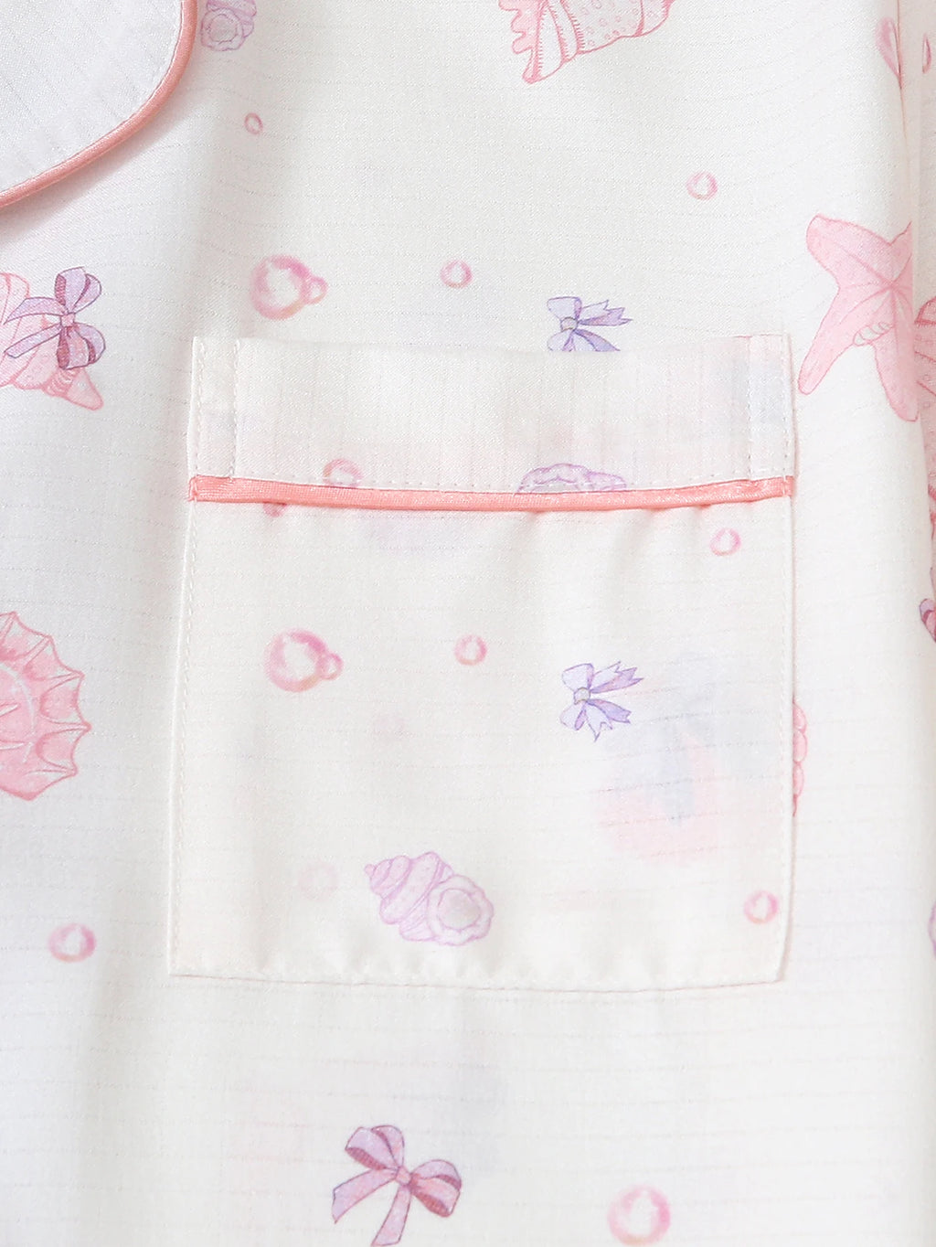 Two-Piece Comfortable Pink Shell and Conch Print Lapel — product photo 5 of 6