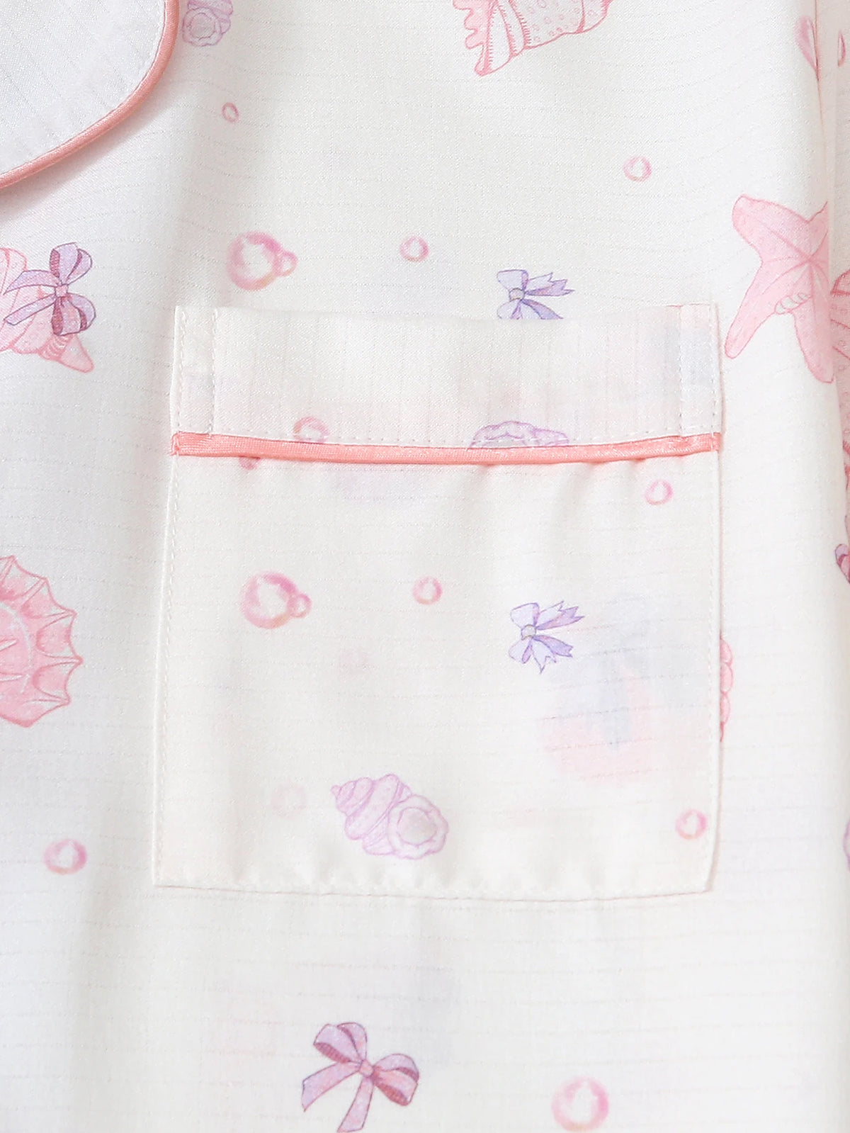Two-Piece Comfortable Pink Shell and Conch Print Lapel — product photo 5 of 6