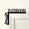 [1pc Metal Door Sign] 1pc Elegant Metal Bathroom — main product photo