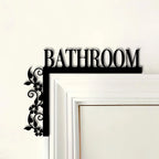 [1pc Metal Door Sign] 1pc Elegant Metal Bathroom — main product photo