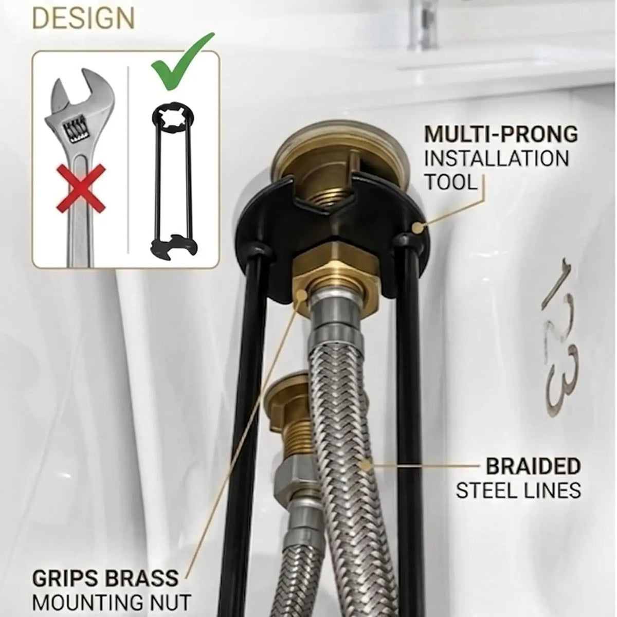 2Pcs Under Sink Faucet Wrench for Tight Spaces — product photo 5 of 6