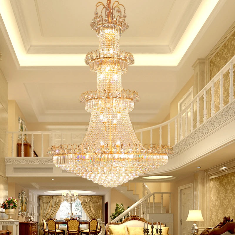 Luxury Crystal Chandelier 4-Layer for High Ceiling — product photo 3 of 6