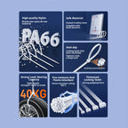 SAMZHE 100Pcs/200Pcs White Self Locking Nylon Industrial Cable — product photo 6 of 6
