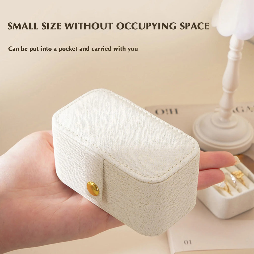 Portable Mini Jewelry Box Portable Faux Leather Earrings — product photo 5 of 6