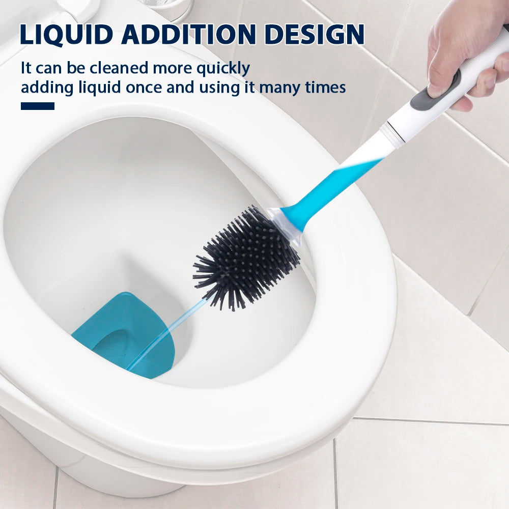 Water Spray Silicone Toilet Brush With Wall-Mounted Breathable — product photo 2 of 6