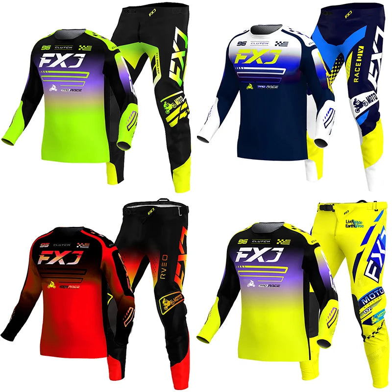 NEW 2026 FXJ blue enduro motocross gear set — product photo 3 of 5