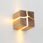 Split Wood Wall Lamp Bedroom Bed Head Square — product photo 4 of 6