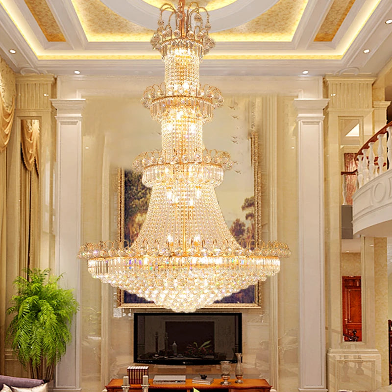 Luxury Crystal Chandelier 4-Layer for High Ceiling — product photo 2 of 6