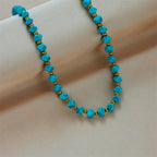 DIEYURO 316L Stainless Steel Green Stone Choker Necklace — product photo 2 of 6