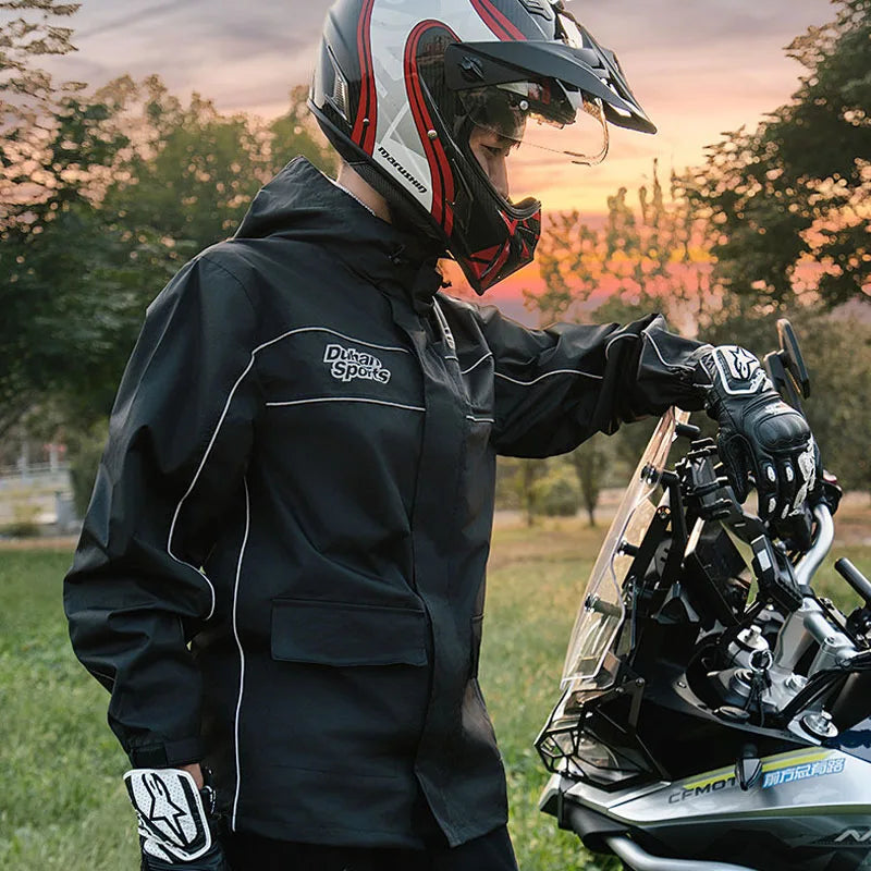 Men's Women DUHAN Motorcycle Raincoat Waterproof Motorcyclist Jacket — product photo 2 of 6