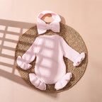 2Pcs Set Knitted Newborn Photography Outfits with Bow — product photo 5 of 6