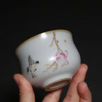 Retro Ru Kiln Ceramic Teacup Travel Portable Meditation — product photo 3 of 6