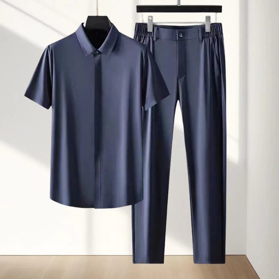 Summer New Fashion Ice Silk Sports Suit Men's — main product photo