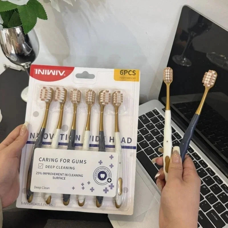 Premium Wide Head Soft Bristled Toothbrush 6 Pack — product photo 4 of 6