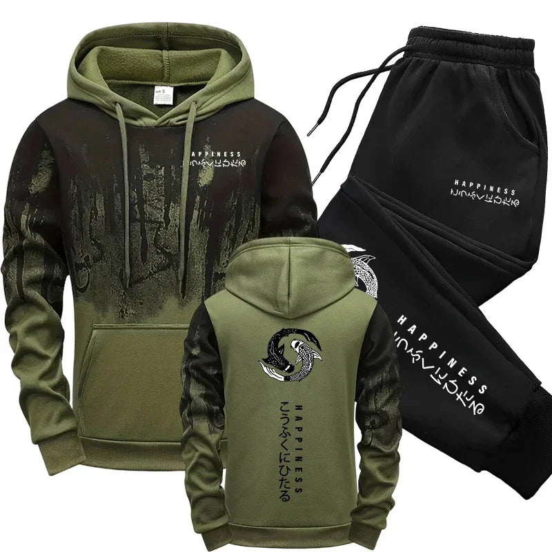 Japanese Fashion Men's Tracksuit Hoodies Sweatpants 2 Piece — main product photo