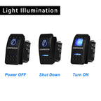12v/24v Blue Led Compressor Rocker Switch SPST 5P — product photo 2 of 6