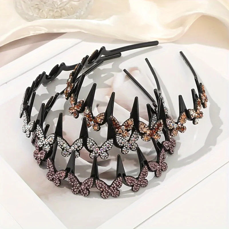 Wavy Headband Rhinestone Butterfly Headband Squiggly Headband All-Day — product photo 2 of 6