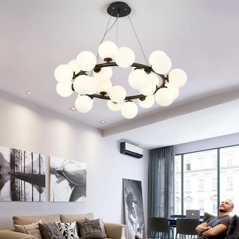 Modern Led Chandelier Glass Ball Lamp Ceiling Fixtures — product photo 4 of 6