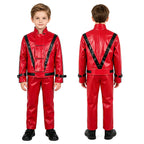 Kids Michael Jackson Cosplay Suit Boys Red PU — main product photo