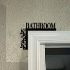 [1pc Metal Door Sign] 1pc Elegant Metal Bathroom — product photo 4 of 6