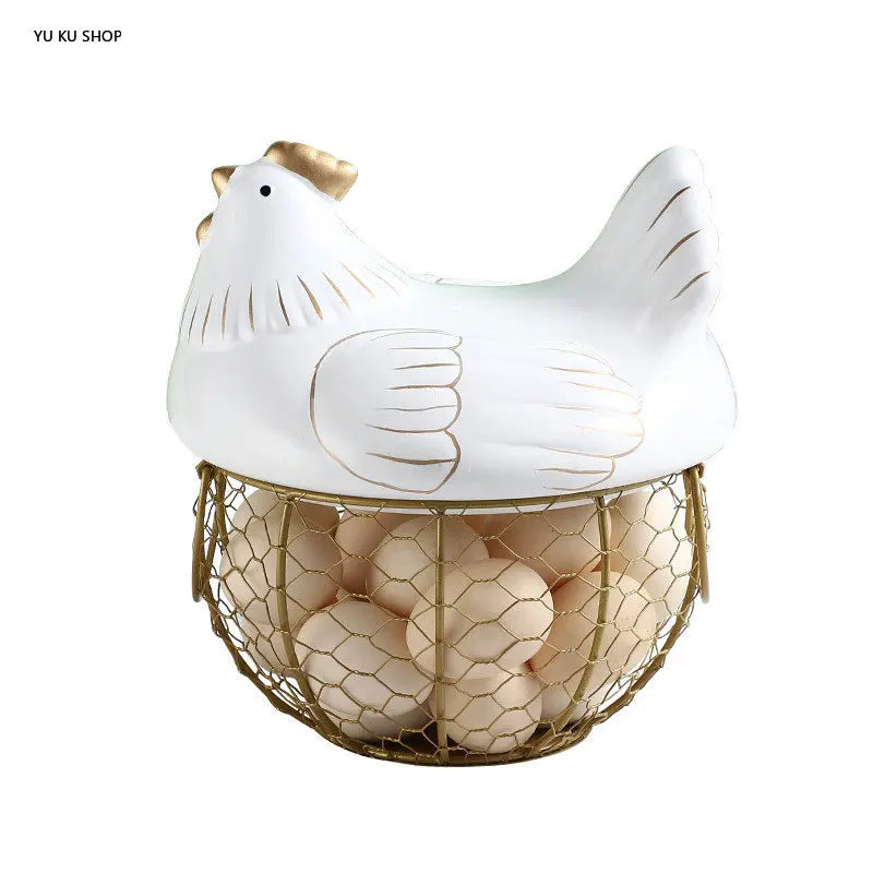 Iron Ceramic Simple Storage Basket Chicken Shape Porcelain — product photo 6 of 6
