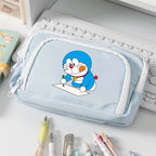 Doraemon Student Pencil Case Anime Cartoon Multi Pocket — product photo 5 of 6