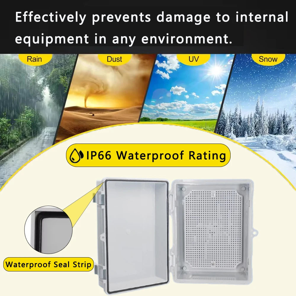 Ip66 Abs Pc Hinged Plastic Enclosure Waterproof Power — product photo 4 of 5