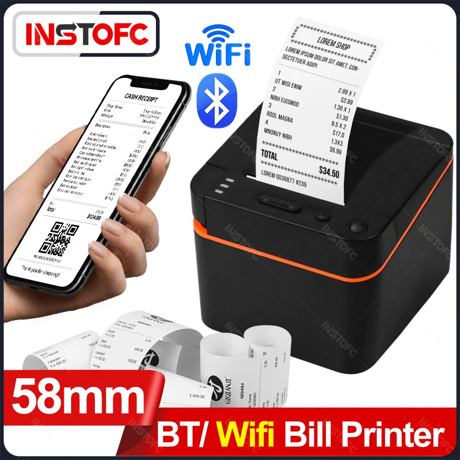 Desktop 58mm Receipt Printer Bluetooth USB Bill Thermal — main product photo