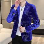 Brand Clothing Luxury Velvet Suit Jacket Men Fashion — product photo 3 of 6