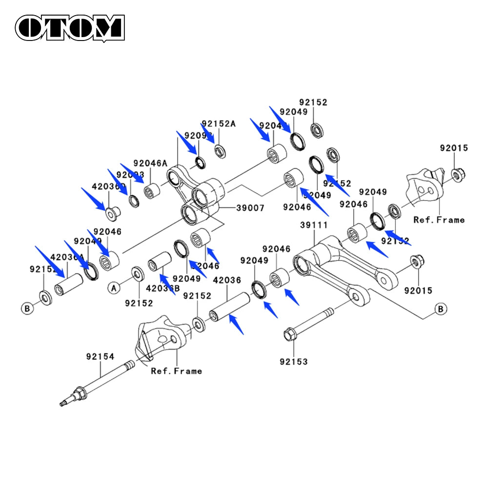 OTOM Motorbike Triangle Lever Linkage ARM Maintenance Kit — product photo 2 of 6