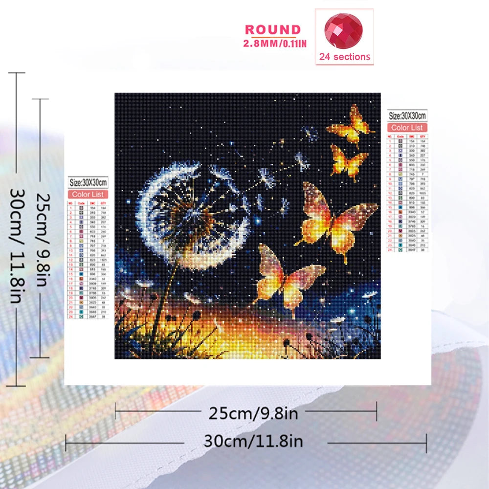 Momoart Diamond Painting Dandelion Flower Picture of Rhinestones — product photo 2 of 3